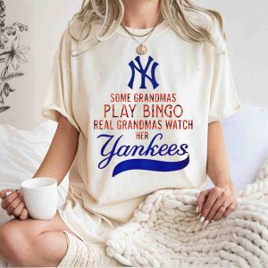 Real Grandmas Watch Yankees - Fun Bingo Grandma T-Shirt
