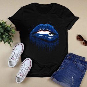 San Diego Padres Glitter Lips T-Shirt - Sparkling Blue Design