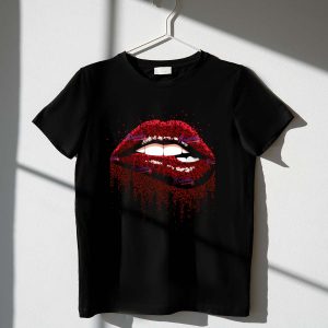 Glitter Lips Atlanta Braves Fan T-Shirt - Sparkling Team Spirit Apparel