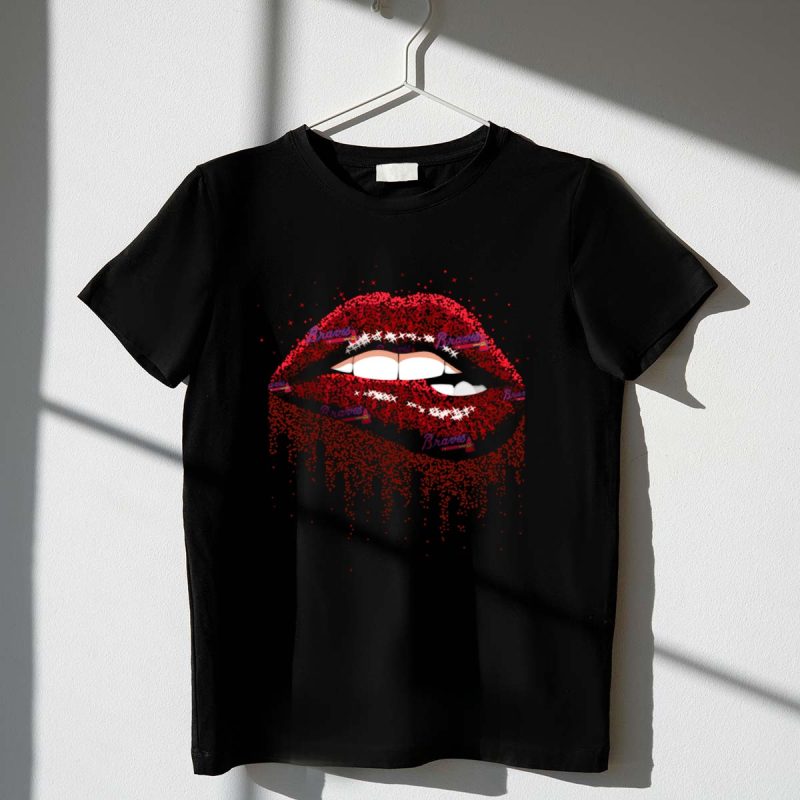 Sparkling Glitter Lips for Dedicated Atlanta Braves Fans T Shirt t shirt 1 1