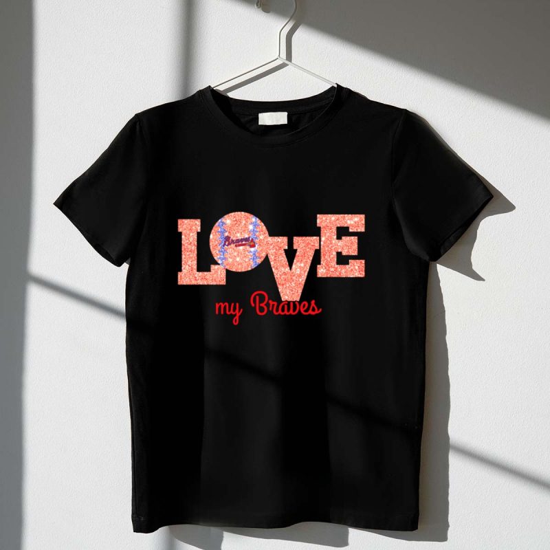 Sparkling Love Braves Fan T-Shirt - Perfect Gift For Sports Enthusiasts