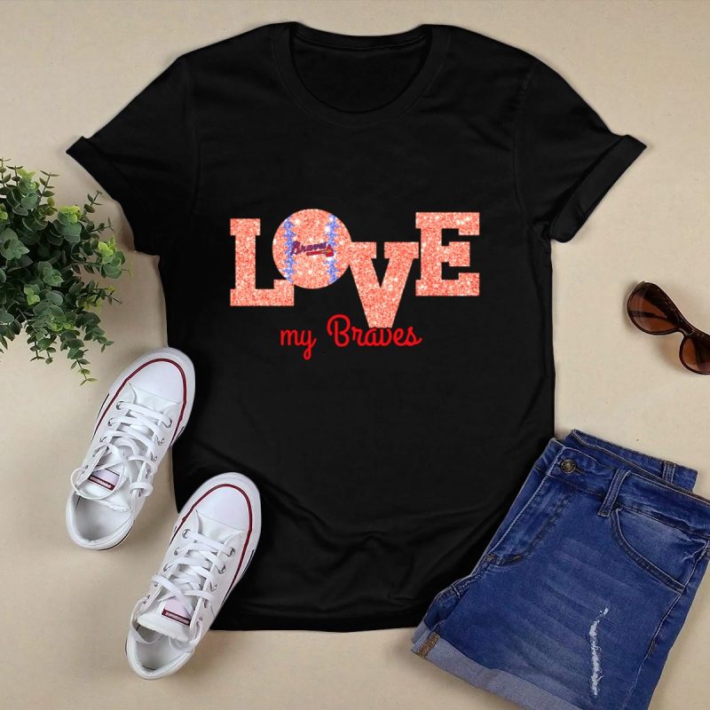 Sparkling Love Braves Fan T-Shirt - Perfect Gift For Sports Enthusiasts - Image 5