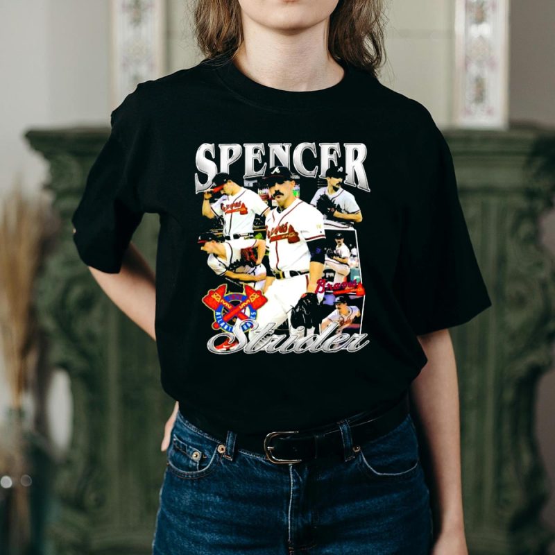 Spencer Strider Braves Pitcher Collage Graphic T-Shirt For Fans - Image 2