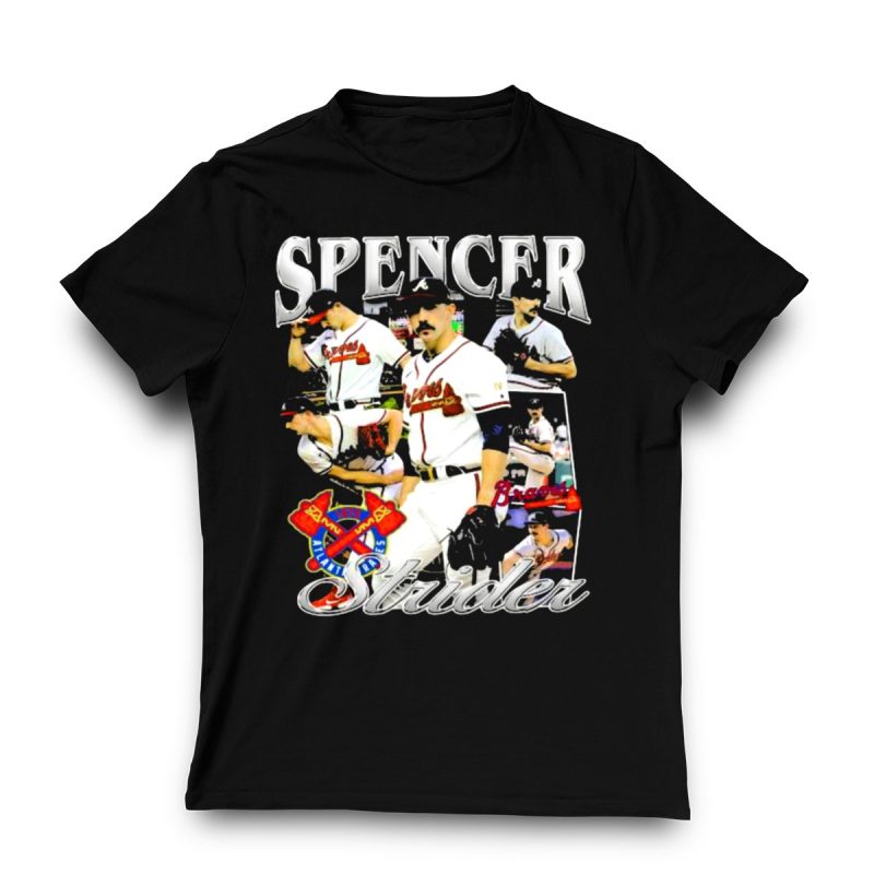 Spencer Strider Braves Pitcher Collage Graphic T-Shirt For Fans - Image 3