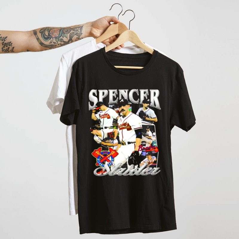 Spencer Strider Braves Pitcher Collage Graphic T-Shirt For Fans - Image 4