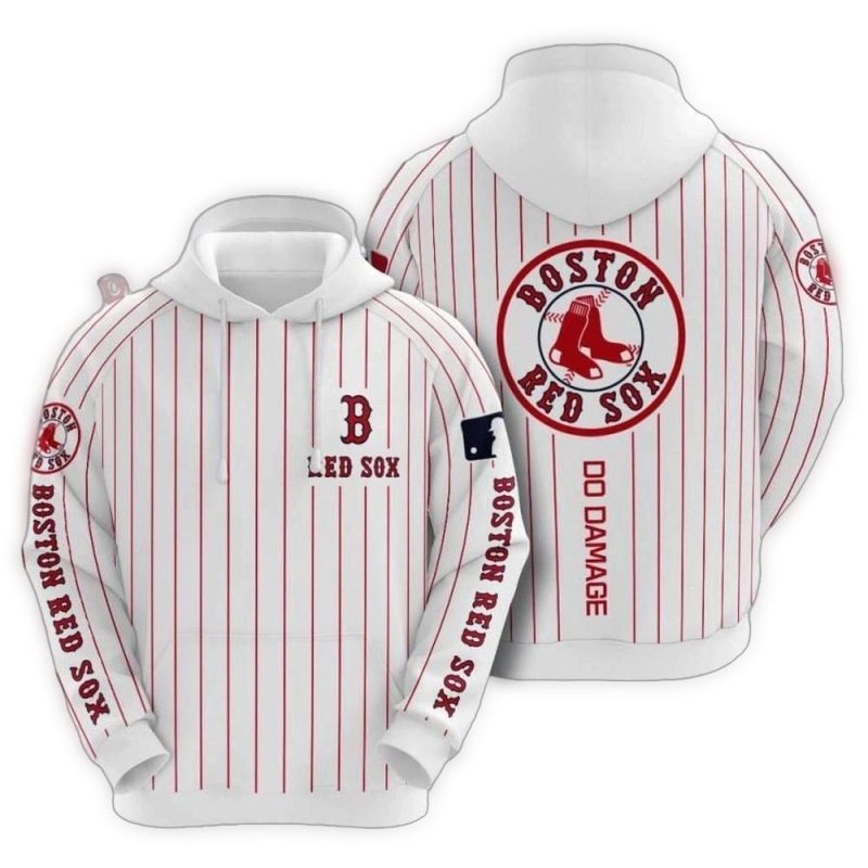 Boston Red Sox Stripes All Over Print Hoodie
