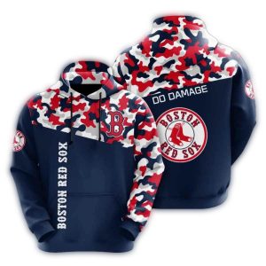 Boston Red Sox Camo Navy All Over Print Hoodie