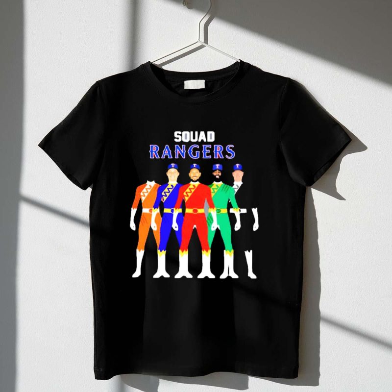 Squad Rangers Power Rangers Texas Rangers Baseball Crossover T Shirt t shirt 1 1