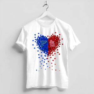 St Louis Blues & Cardinals Heart Logo Unisex Graphic T-Shirt
