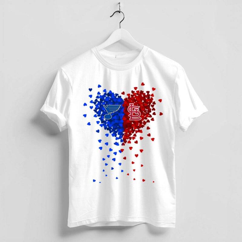 St Louis Blues & Cardinals Heart Logo Unisex Graphic T-Shirt