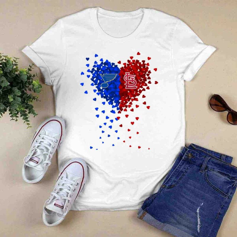 St Louis Blues & Cardinals Heart Logo Unisex Graphic T-Shirt - Image 6