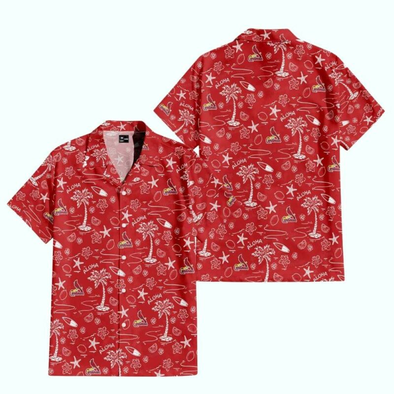 St Louis Cardinals Aloha Graphic Hawaiian Shirt – Unisex Tropical Tee - Image 3