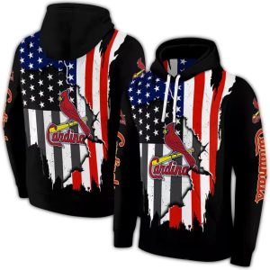St Louis Cardinals American Pride All Over Print Hoodie