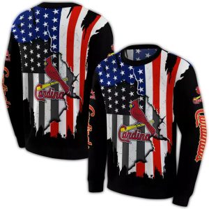 St Louis Cardinals American Pride All Over Print Sweatshirt
