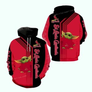 St Louis Cardinals Baby Yoda Graphic Unisex Hoodie – All Over Print