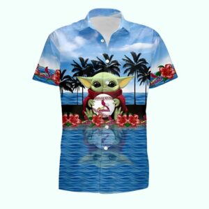 St Louis Cardinals Baby Yoda Graphic Hawaiian Shirt – Unisex Aloha Tee