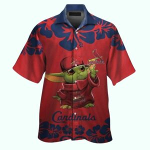 St Louis Cardinals Baby Yoda Graphic Hawaiian Shirt – Unisex Aloha Tee