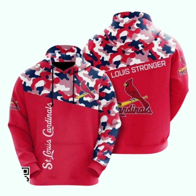 St. Louis Cardinals Camouflage Graphic Hoodie – Unisex Baseball Sweatshirt