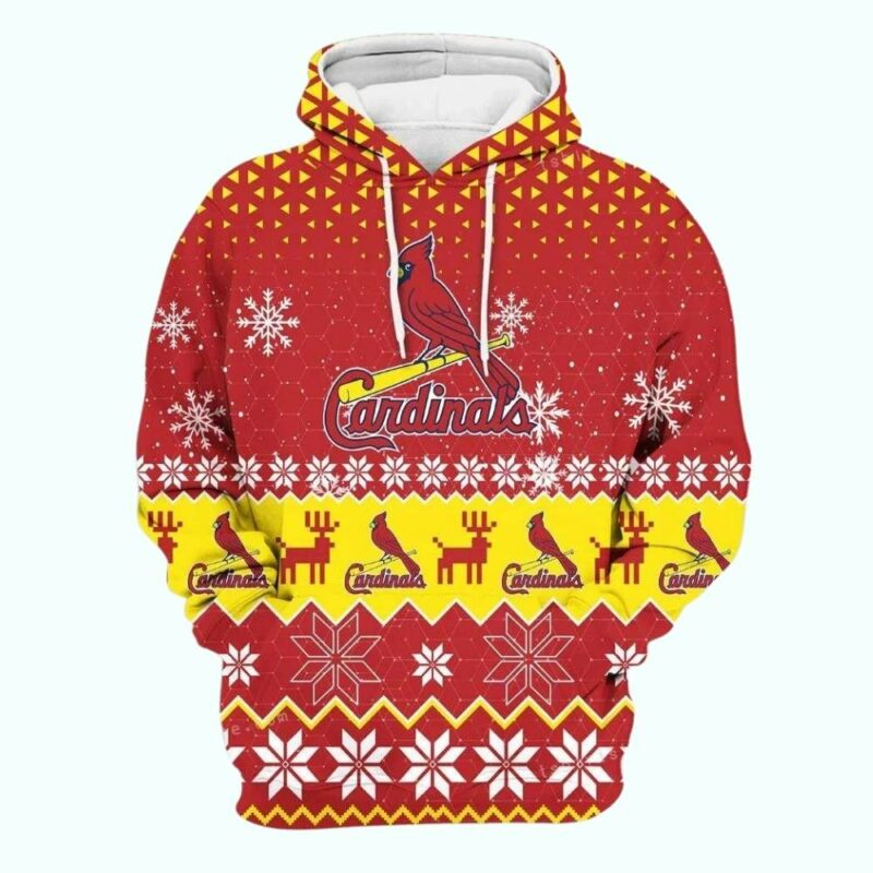 St Louis Cardinals Christmas Graphic Hoodie – Unisex Holiday Sweatshirt - Image 2