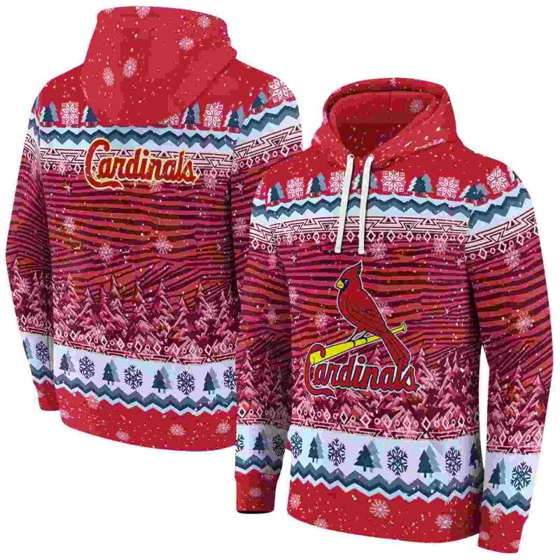 St Louis Cardinals Christmas Trees AOP Hoodie 1