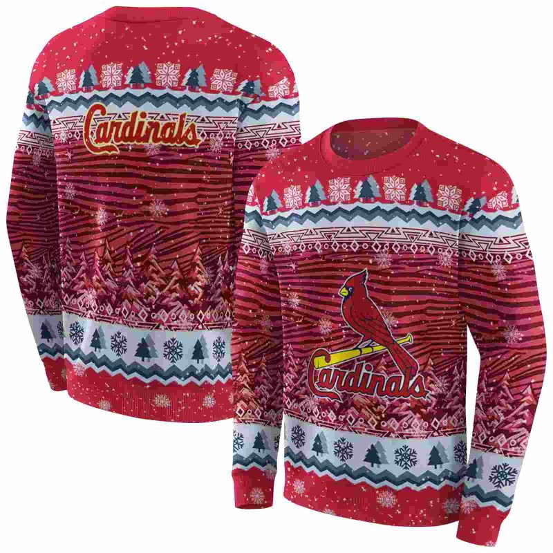St Louis Cardinals Christmas Trees AOP Sweatshirt 1
