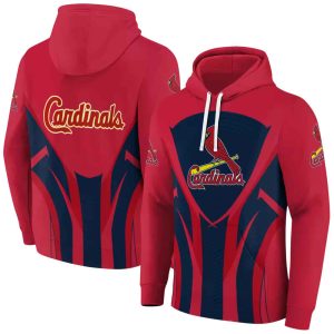 St Louis Cardinals Concentric Lines All Over Print Hoodie