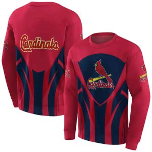 St Louis Cardinals Concentric Lines All Over Print Sweatshirt