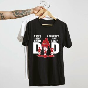 St Louis Cardinals Dad Graphic T-Shirt – Son’s First Hero, Daughter’s First Love