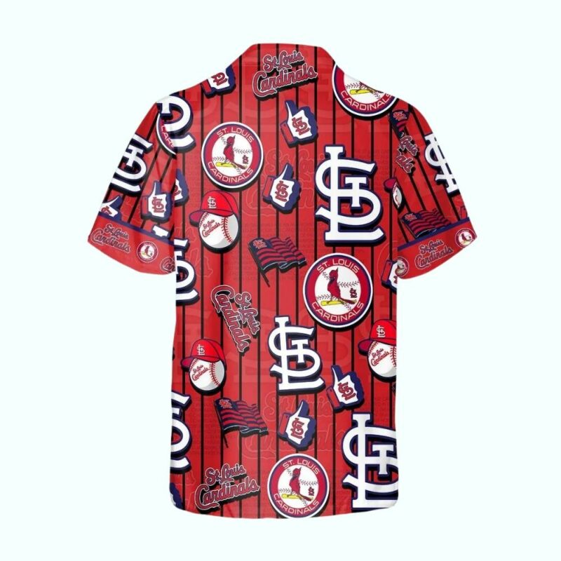 St. Louis Cardinals Unisex Graphic Hawaiian Shirt – Dugout Stripes Design - Image 3