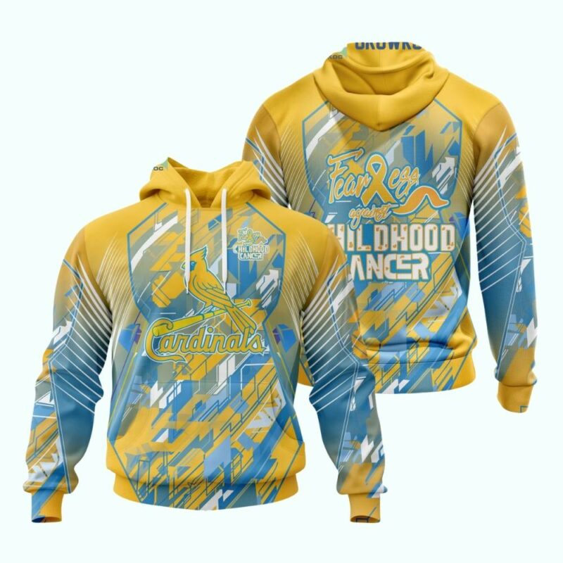 St Louis Cardinals Fearless Against Childhood Cancer Graphic Hoodie - Unisex - Image 4