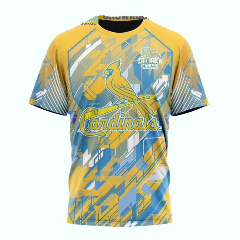 St Louis Cardinals Fearless Childhood Cancer Awareness All-Over Print T-Shirt