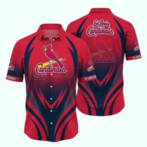 St Louis Cardinals Unisex Graphic Printed Hawaiian Shirt with Stripes