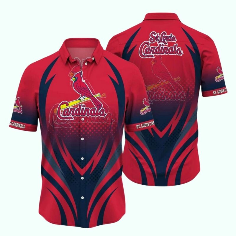 St Louis Cardinals Unisex Graphic Printed Hawaiian Shirt with Stripes