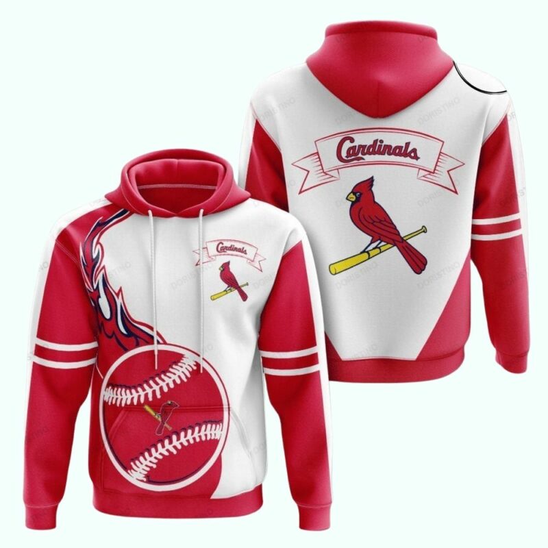 St. Louis Cardinals Fireball Graphic Unisex Hoodie – All-Over Print
