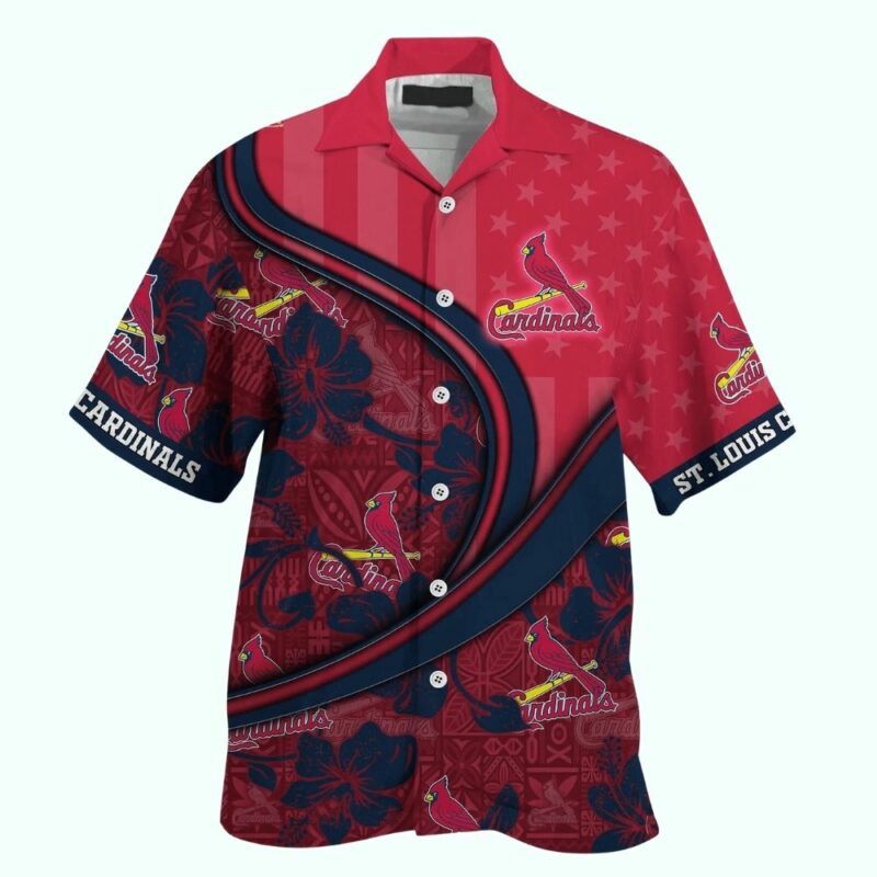 St. Louis Cardinals American Flag Hawaiian Shirt – Unisex Graphic Tee - Image 2