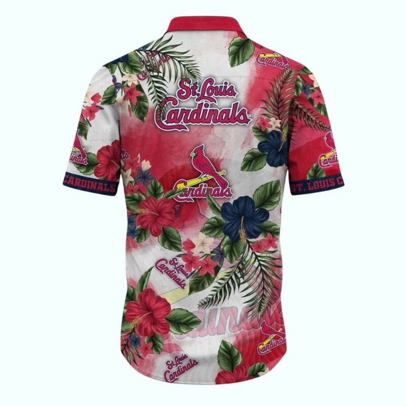 St Louis Cardinals Floral Hawaiian Shirt – Unisex Tropical Graphic Tee - Image 3