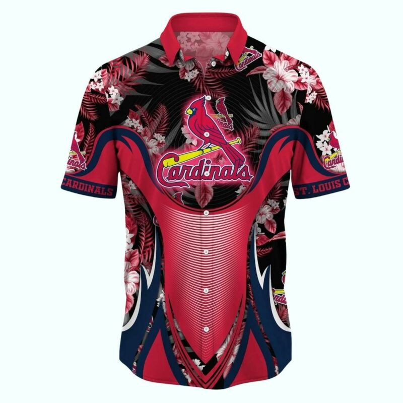 St. Louis Cardinals Floral Hawaiian Shirt – Unisex Tropical Graphic Tee - Image 2