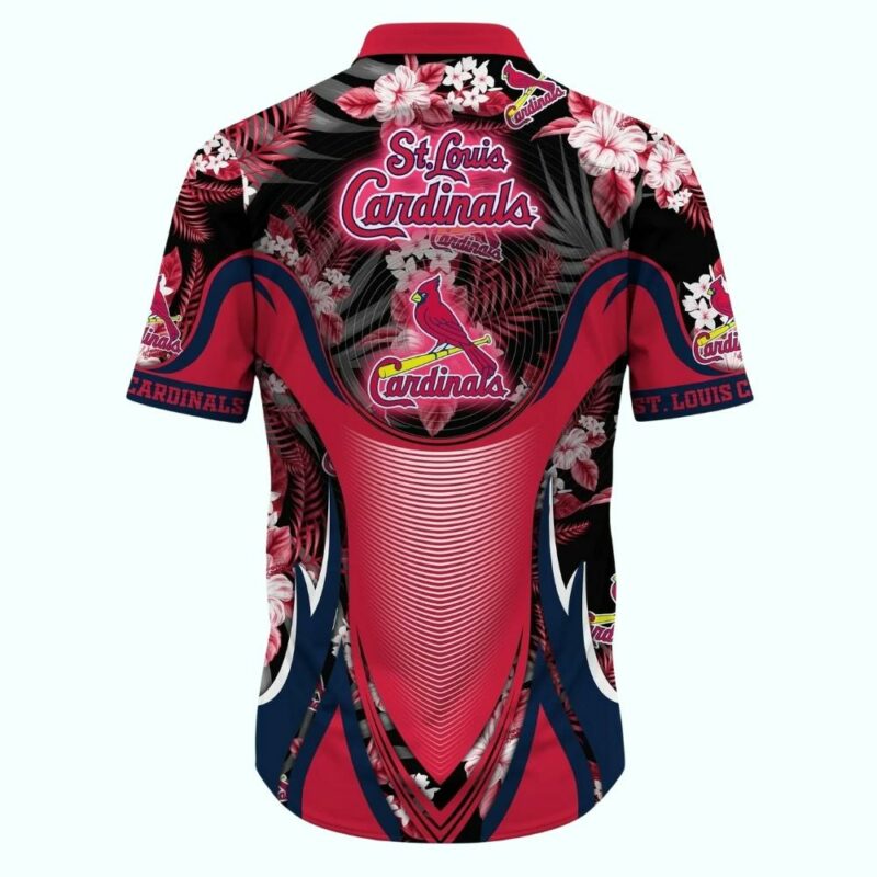 St. Louis Cardinals Floral Hawaiian Shirt – Unisex Tropical Graphic Tee - Image 3