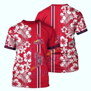 St Louis Cardinals Tropical Floral All-Over Print T-Shirt for Fans