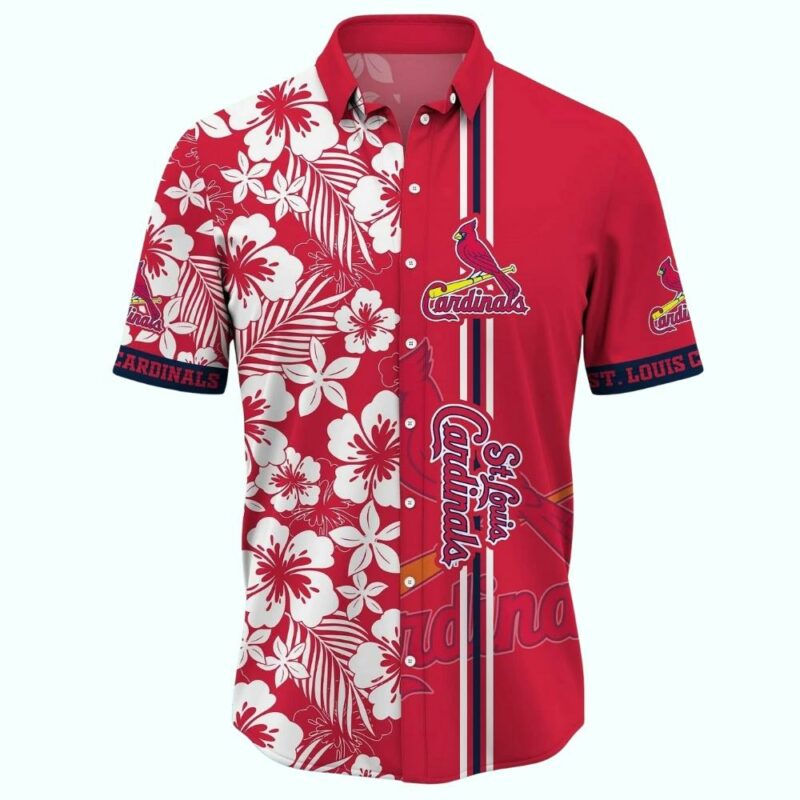 St Louis Cardinals Floral Tropical Hawaiian Shirt – Unisex Graphic Tee - Image 2
