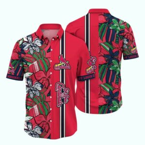 St Louis Cardinals Floral Leaf Hawaiian Shirt – Unisex Graphic Aloha Tee