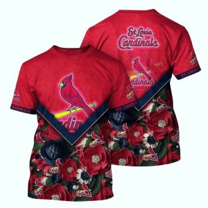 St Louis Cardinals Floral Tropical All-Over Print T-Shirt for Fans
