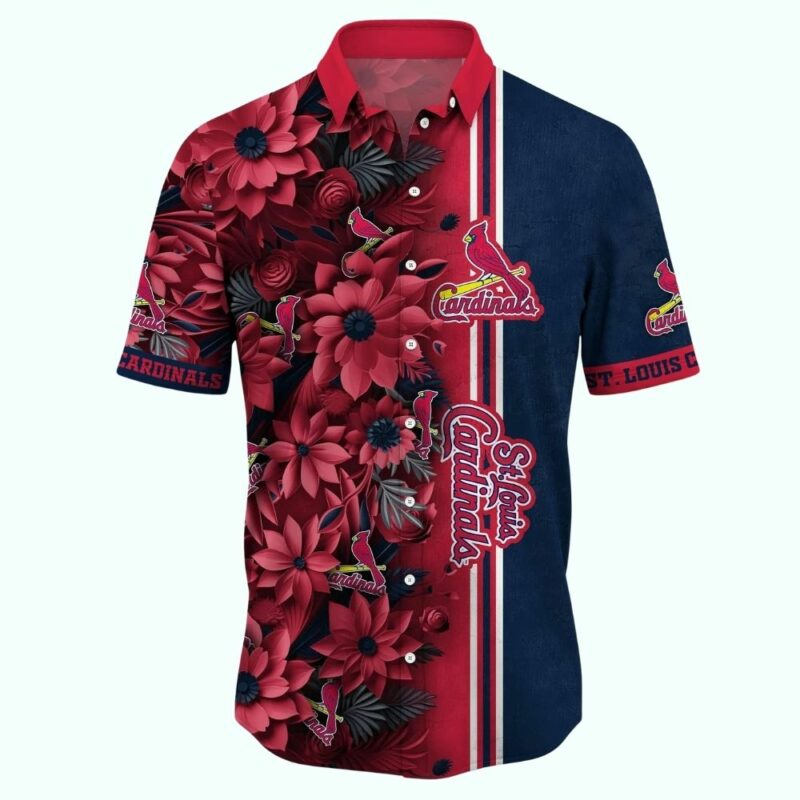 St. Louis Cardinals Floral Hawaiian Shirt – Unisex Graphic Tee - Image 2