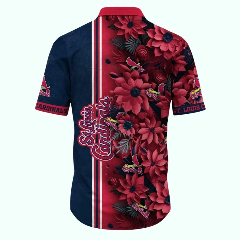 St. Louis Cardinals Floral Hawaiian Shirt – Unisex Graphic Tee - Image 3