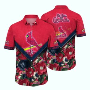 St Louis Cardinals Floral Hawaiian Shirt – Unisex Graphic Aloha Tee