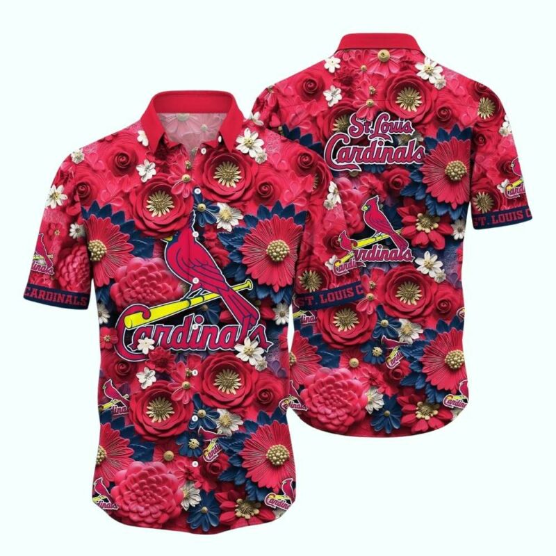 St Louis Cardinals Floral Hawaiian Shirt – Unisex Summer Vacation Tee