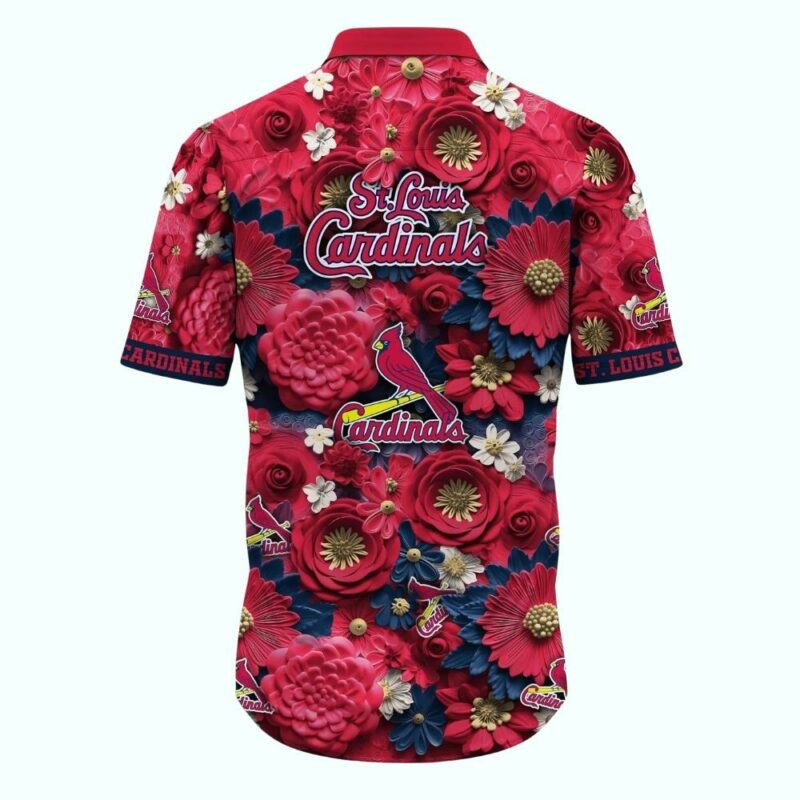 St Louis Cardinals Floral Hawaiian Shirt – Unisex Summer Vacation Tee - Image 3