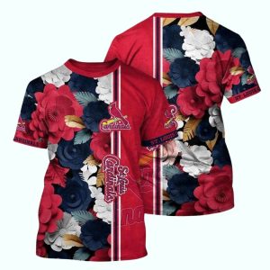 St Louis Cardinals Tropical Floral All-Over Print T-Shirt for Fans