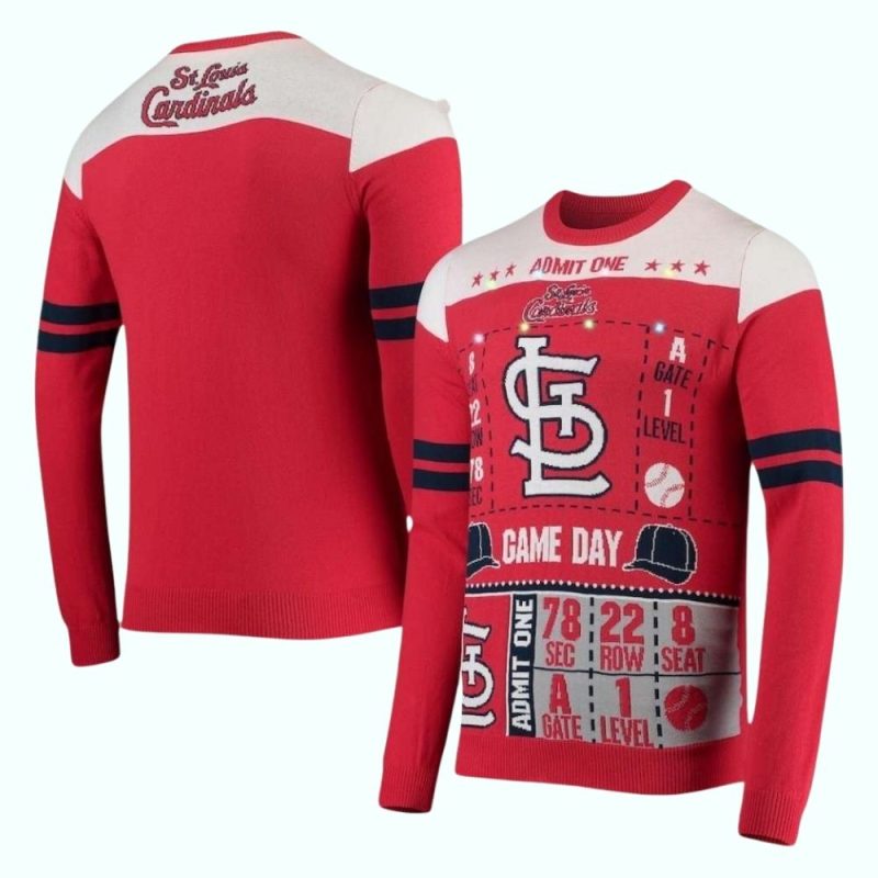 St Louis Cardinals Game Day Ticket Themed Ugly Sweater