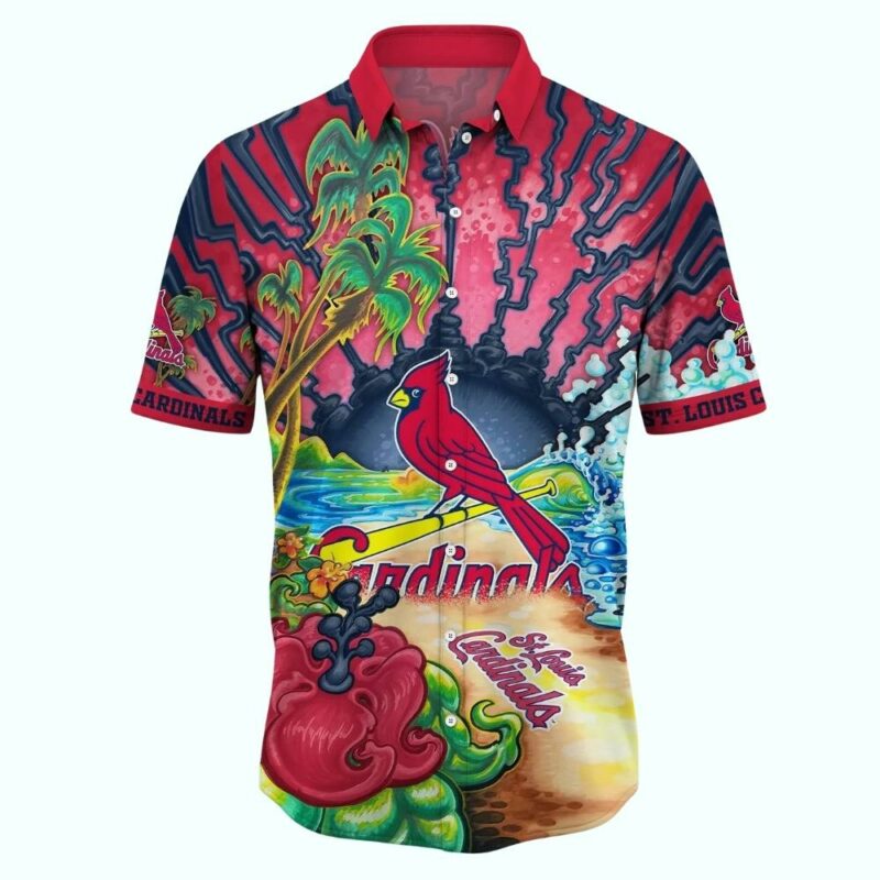 St Louis Cardinals Golden Hour Graphic Hawaiian Shirt – Unisex Aloha Tee - Image 2